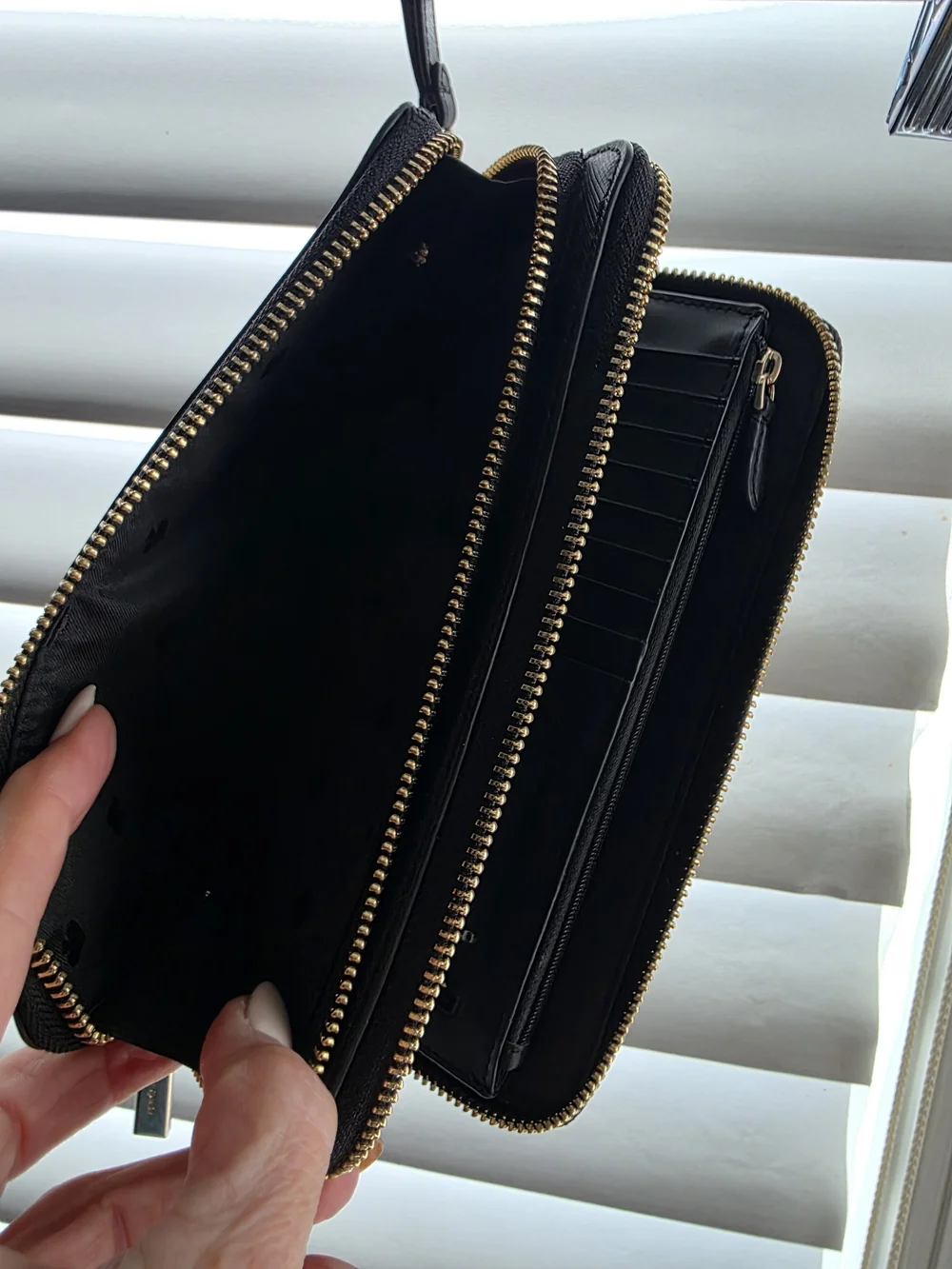 Kate spade Two-Tone Taupe & Black Zip-Around Wallet
